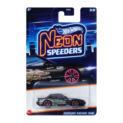 Тематична Машинка Hot Wheels Nissan Silvia (S13) Neon Speeders 1:64 JBY94 Black - Retromagaz