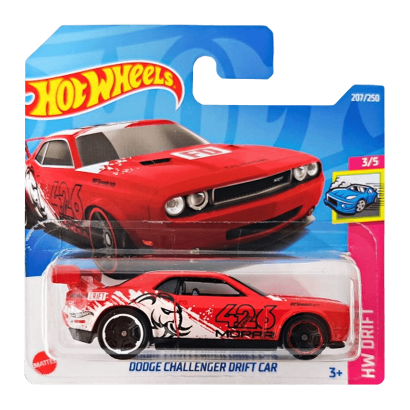 Машинка Базова Hot Wheels Dodge Challenger Drift Car Drift 1:64 HCX80 Red - Retromagaz