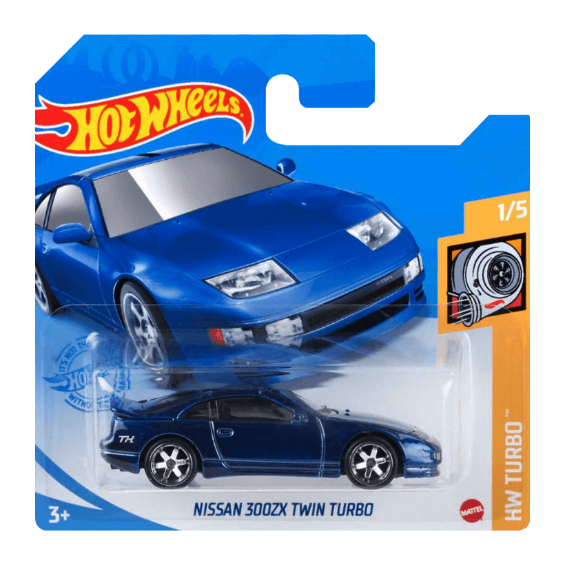 Машинка Базова Hot Wheels Nissan 300ZX Twin Turbo Super Treasure Hunt STH Turbo 1:64 GTD10 Blue - Retromagaz