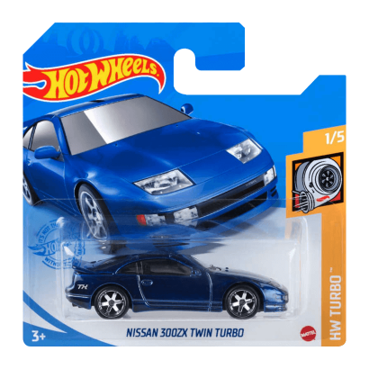 Машинка Базова Hot Wheels Nissan 300ZX Twin Turbo Super Treasure Hunt STH Turbo 1:64 GTD10 Blue - Retromagaz