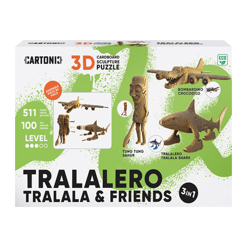 Пазлы Картонний конструктор Cartonic 3D Puzzle TRALALERO TRALALA & FRIENDS - Retromagaz
