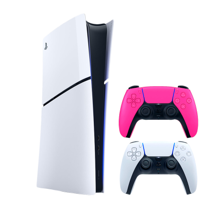 Набір Консоль Sony PlayStation 5 Slim Digital Edition 1TB White Новий  + Геймпад Бездротовий DualSense Pink - Retromagaz