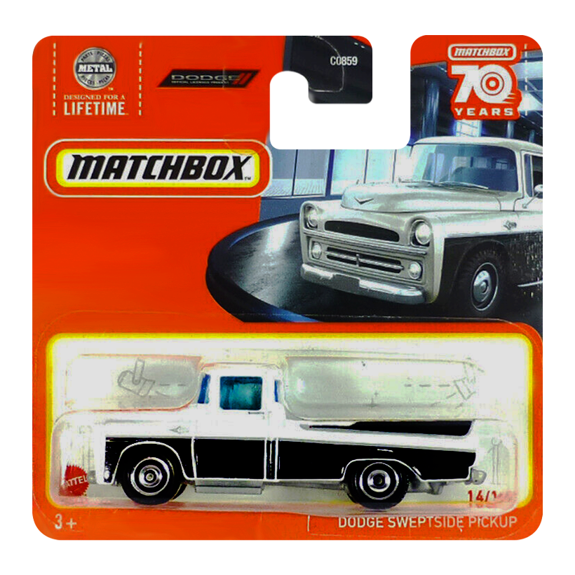 Машинка Велике Місто Matchbox Dodge Sweptside Pickup Showroom 1:64 HLD38 White - Retromagaz