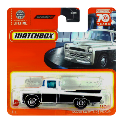 Машинка Большой Город Matchbox Dodge Sweptside Pickup Showroom 1:64 HLD38 White - Retromagaz