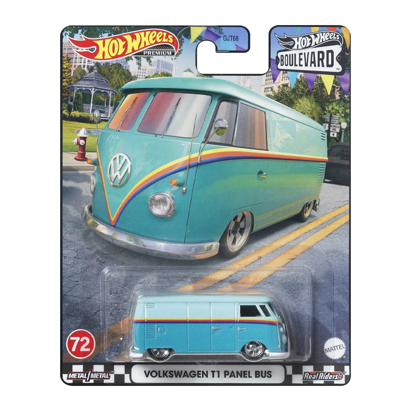 Машинка Premium Hot Wheels Volkswagen T1 Panel Bus Boulevard 1:64 GJT68/HKF18 Turquoise - Retromagaz