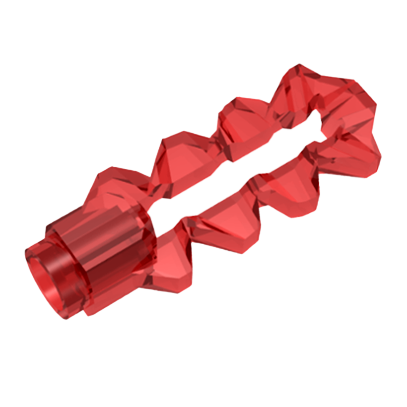 Зброя Lego Меч Double Blade Serrated with Bar Holder 13549 6037407 Trans-Red Б/У - Retromagaz