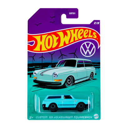 Тематическая Машинка Hot Wheels Custom '69 Volkswagen Squareback Volkswagen 1:64 HDH41 Light Blue - Retromagaz