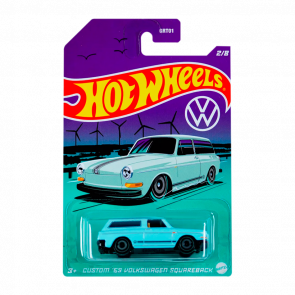 Тематическая Машинка Hot Wheels Custom '69 Volkswagen Squareback Volkswagen 1:64 HDH41 Light Blue - Retromagaz