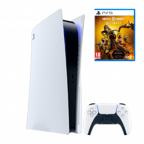Набор Консоль Sony PlayStation 5 Blu-ray 825GB White Б/У  + Геймпад Беспроводной DualSense + Игра Mortal Kombat 11 Ultimate Edition Русские Субтитры - Retromagaz