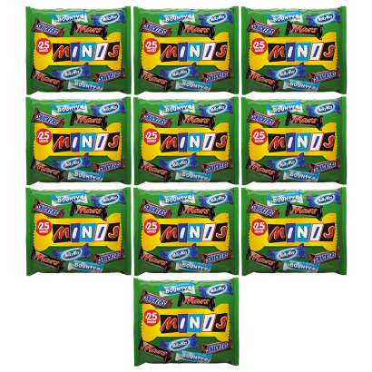 Набір Асорті 10шт Mars Батончиків Шоколадних Minis 25 Mixed Bag 500g - Retromagaz