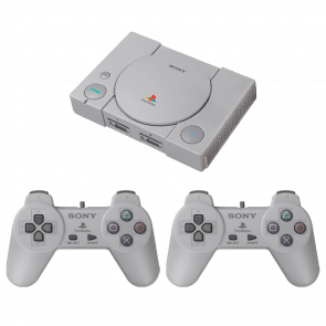 Набор Консоль Sony PlayStation 1 Classic Grey + 20 Встроенных Игр Б/У  + Геймпад Проводной USB 2шт - Retromagaz