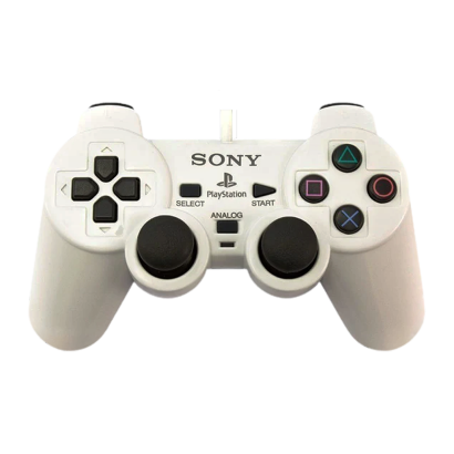 Геймпад Дротовий Sony PlayStation 2 DualShock 2 SCPH-10010 White Б/У - Retromagaz