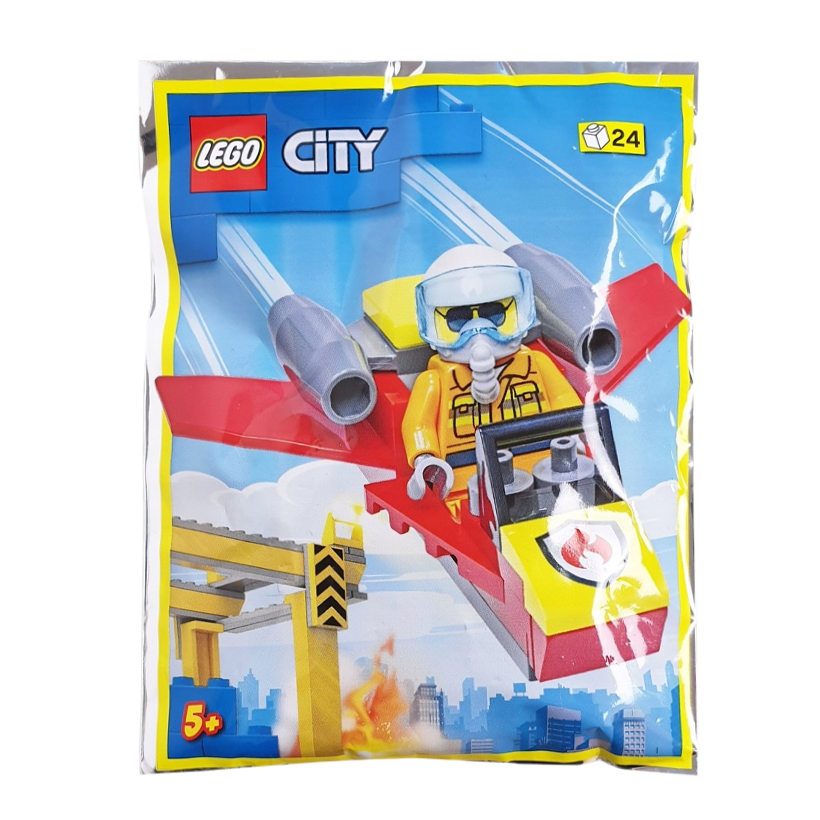 Конструктор Lego Фігурка Firefighter Woman with Jet Paper Bag City 952209 cty1502 Новий - Retromagaz