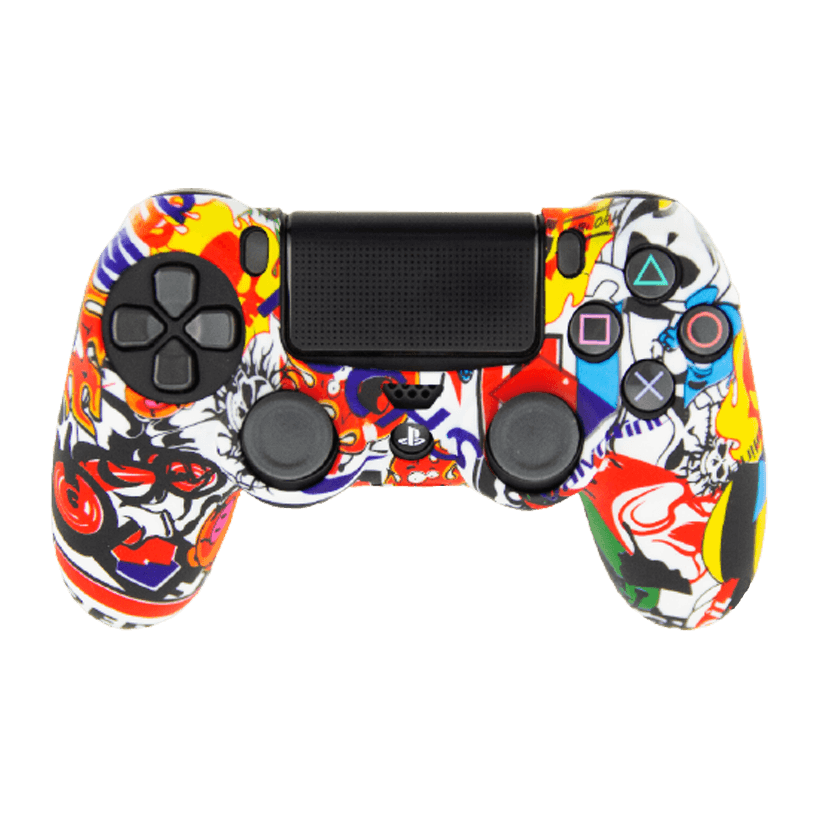 Чохол Силіконовий RMC PlayStation 4 Sticker Bomb Rainbow Новий - Retromagaz