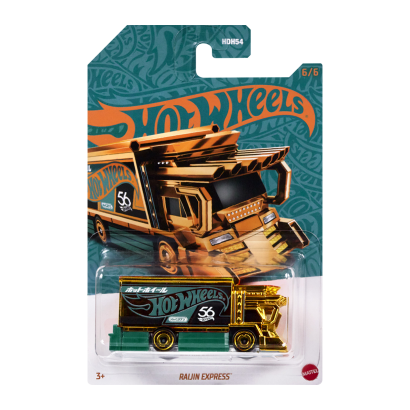 Тематическая Машинка Hot Wheels Raijin Express Green and Gold 1:64 HVX03 Gold - Retromagaz