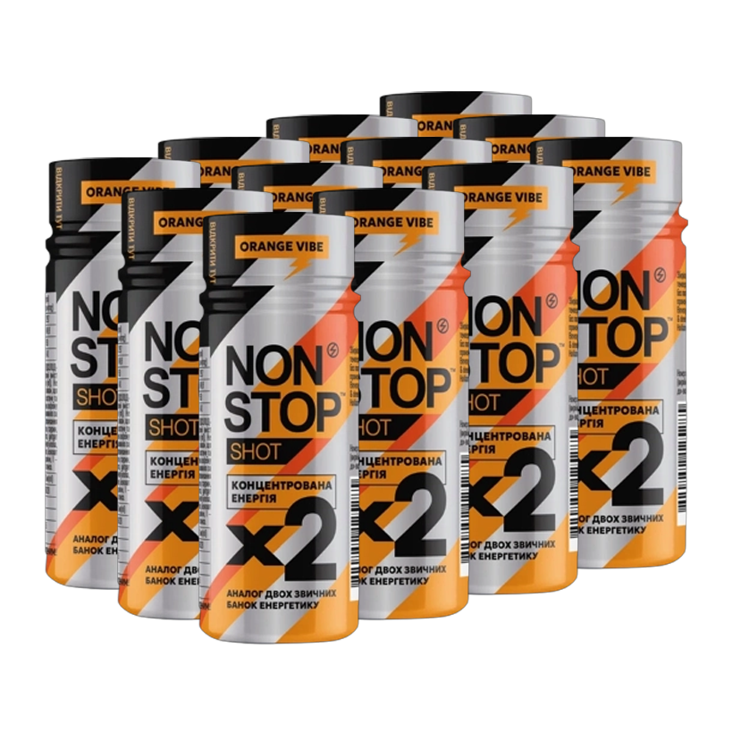 Набор Напиток Энергетический 12шт Non Stop Shot Orange Vibe 60ml - Retromagaz