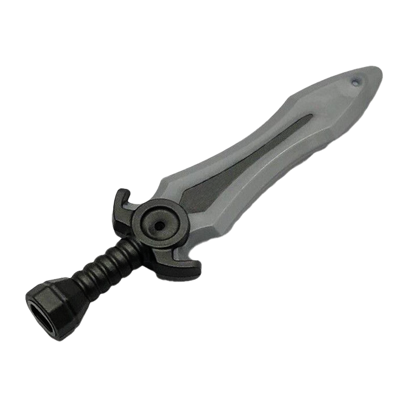 Зброя Lego Меч Sword Molded Flat Silver Blade Pattern 1996pb03 6503201 Pearl Dark Grey Б/У - Retromagaz