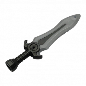 Зброя Lego Меч Sword Molded Flat Silver Blade Pattern 1996pb03 6503201 Pearl Dark Grey Б/У - Retromagaz