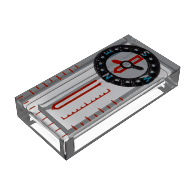 Плитка Lego Декоративна Groove with Compass and Red Scale Pattern 1 x 2 3069bpb0588 6186872 6274803 Trans-Clear Б/У - Retromagaz
