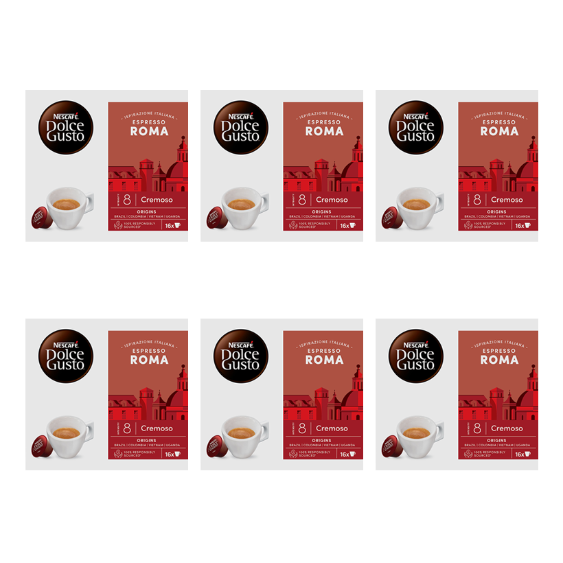 Набор Кофе в капсулах 6шт Nescafe Dolce Gusto Espresso Roma - 16 шт - Retromagaz