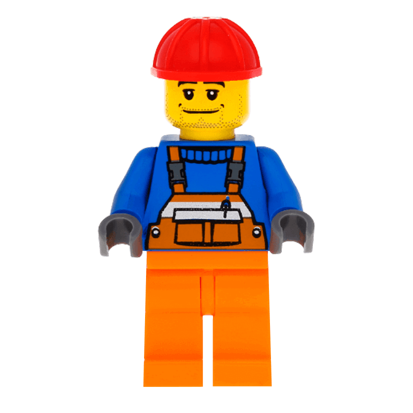 Фігурка Lego Construction 973px437 Overalls with Safety Stripe Orange City cty0011 Б/У - Retromagaz