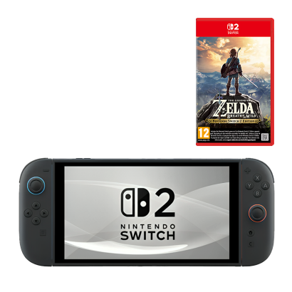 Набір Консоль Nintendo Switch 2 256GB Black Новий  + Гра The Legend of Zelda Breath of The Wild Російська Озвучка - Retromagaz