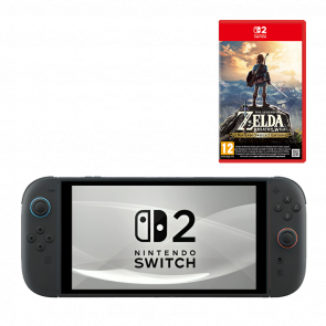 Набір Консоль Nintendo Switch 2 256GB Black Новий  + Гра The Legend of Zelda Breath of The Wild Російська Озвучка - Retromagaz