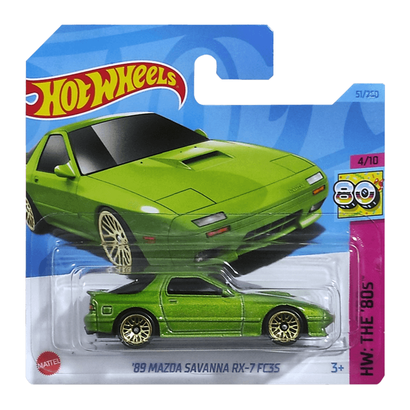 Машинка Базова Hot Wheels '89 Mazda Savanna RX-7 FC3S The `80S 1:64 HKG81 Green - Retromagaz
