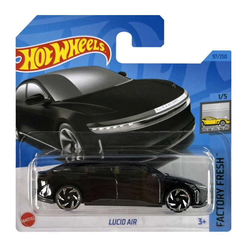Машинка Базовая Hot Wheels Lucid Air Factory Fresh 1:64 HKK76 Black - Retromagaz