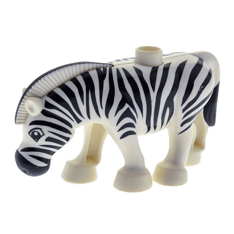Фигурка Lego Animals Zebra Ridged Mane with Black Ends Duplo 4415c01pb01 Б/У - Retromagaz