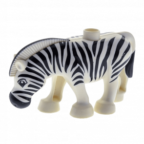 Фігурка Lego Animals Zebra Ridged Mane with Black Ends Duplo 4415c01pb01 White Б/У