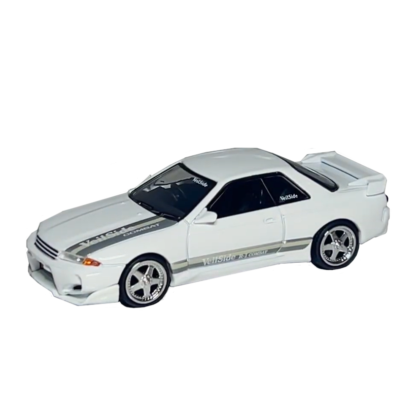 Машинка Premium MINI GT Nissan Skyline GT-R (R32) VeilSide Combat 1:64 MGT01066-CH White - Retromagaz
