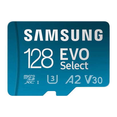 Карта Памяти Samsung Evo Select UHS-I U3 V30 A2 + SD Adapter 128GB - Retromagaz