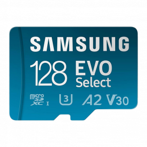 Карта Пам'яті Samsung EVOSelect UHS-I U3 V30 A2 + SD adapter microSDXC 128GB (MB-ME128KA) Blue Новий - Retromagaz