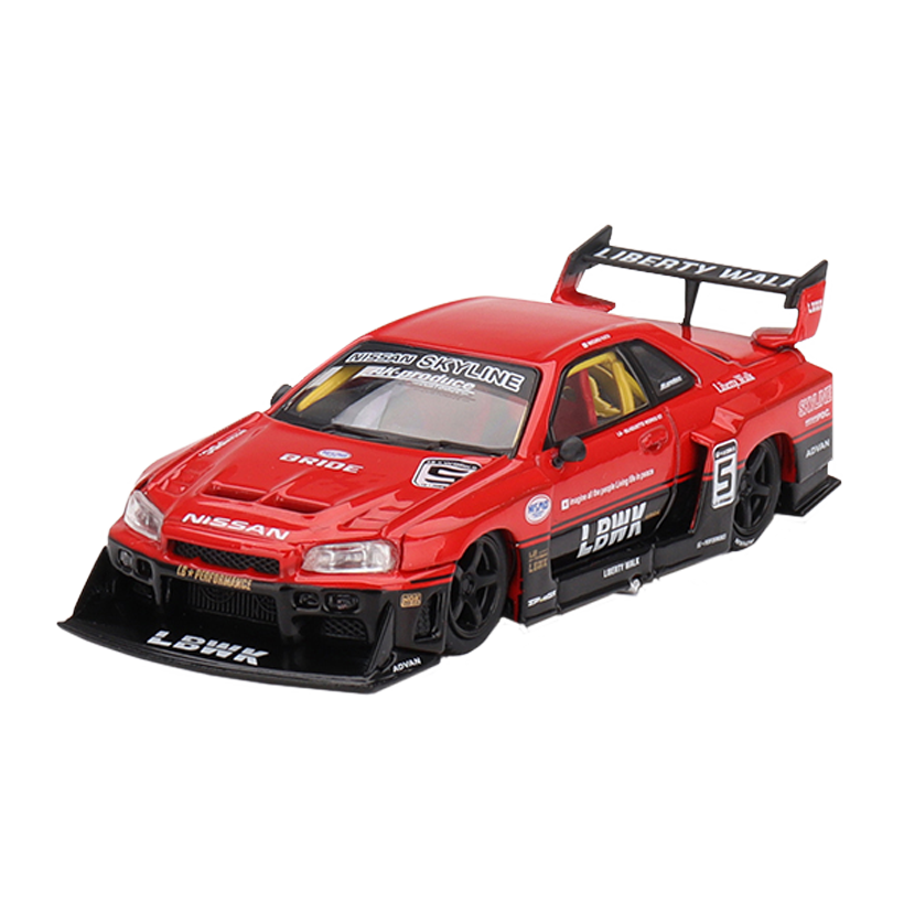 Машинка Premium MINI GT Skyline LB-ER34 Super Silhouette 1:64 MGT00843-CH Red - Retromagaz