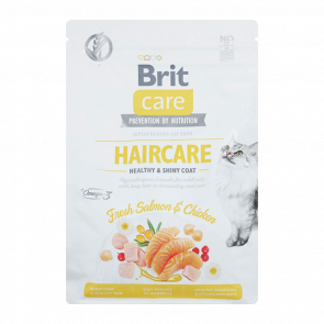 Сухой Корм для Кошек Brit Care GF Haircare Healthy & Shiny Coat Курица Лосось 2kg - Retromagaz