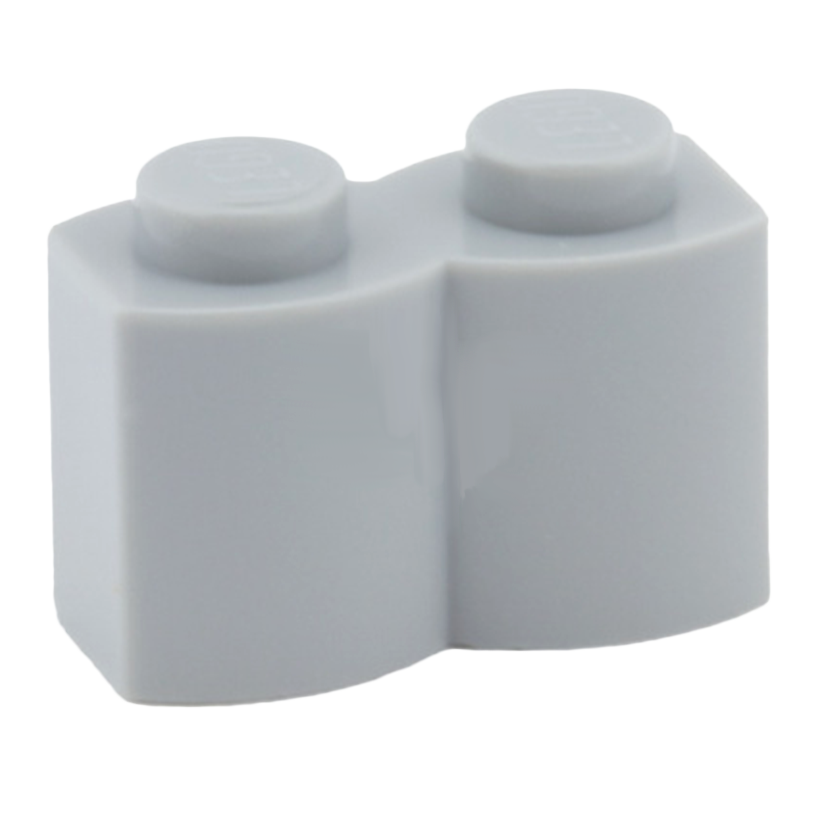 Кубик 50шт Lego Модифікована with Log Profile 1 x 2 30136 4163089 4114386 4211743 4519968 4550325 Light Bluish Grey Б/У - Retromagaz