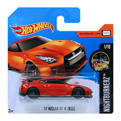 Машинка Базовая Hot Wheels '17 Nissan GT-R (R35) Nightburnerz 1:64 DTW99 Orange - Retromagaz