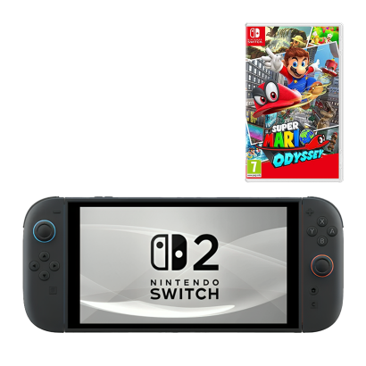 Набір Консоль Nintendo Switch 2 256GB Black Новий  + Гра Super Mario Odyssey Російські Субтитри - Retromagaz