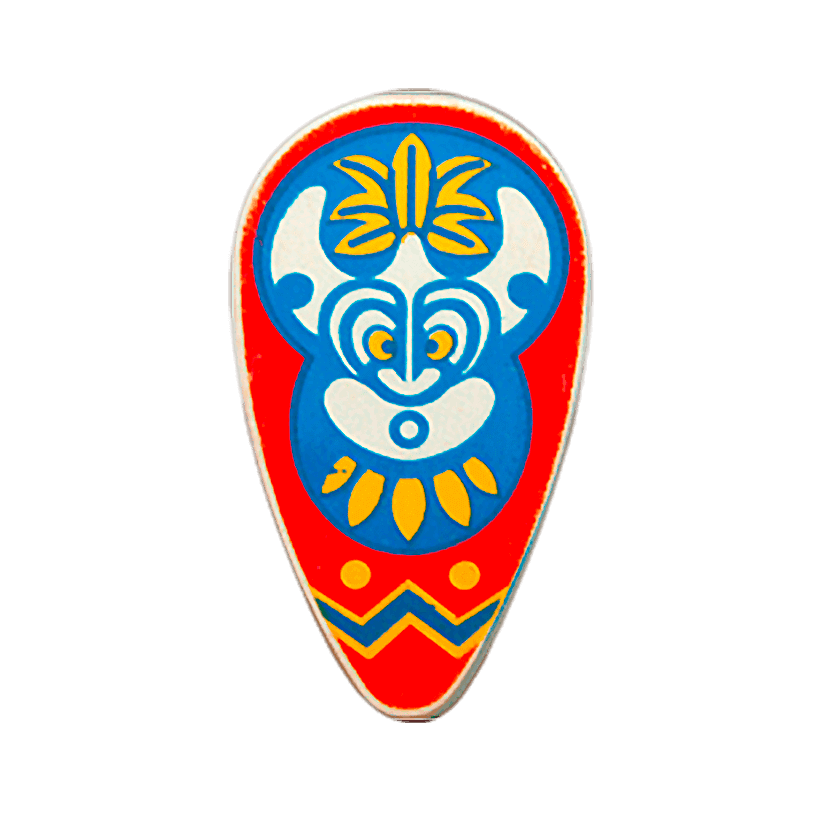 Зброя Lego Щит Ovoid with Islanders Mask Pattern 2586px10 White Б/У - Retromagaz