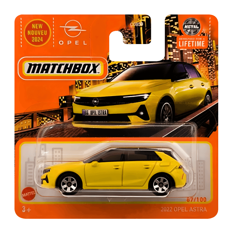 Машинка Большой Город Matchbox Opel 2022 Opel Astra Metro 1:64 HVN33 Yellow - Retromagaz