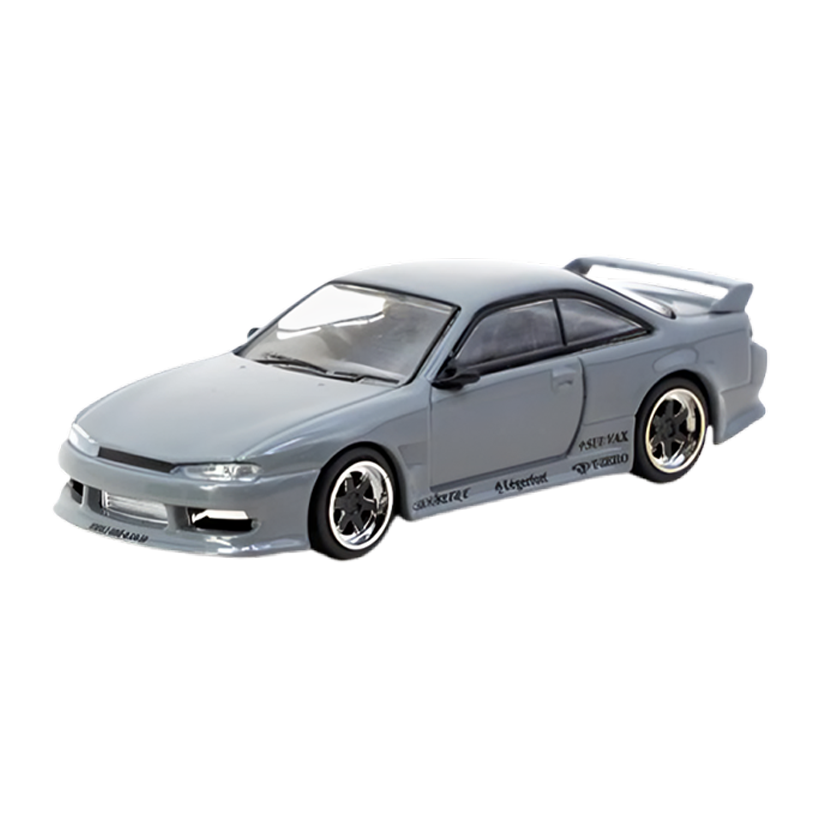 Машинка Premium Tarmac Works VERTEX Nissan Silvia S14 GLOBAL64 1:64 T64G-018-GY Grey - Retromagaz
