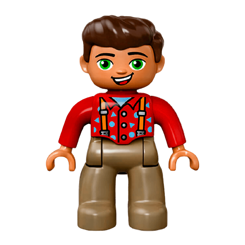 Фигурка Lego Boy Ville Dark Tan Legs Duplo 47394pb220 Б/У - Retromagaz