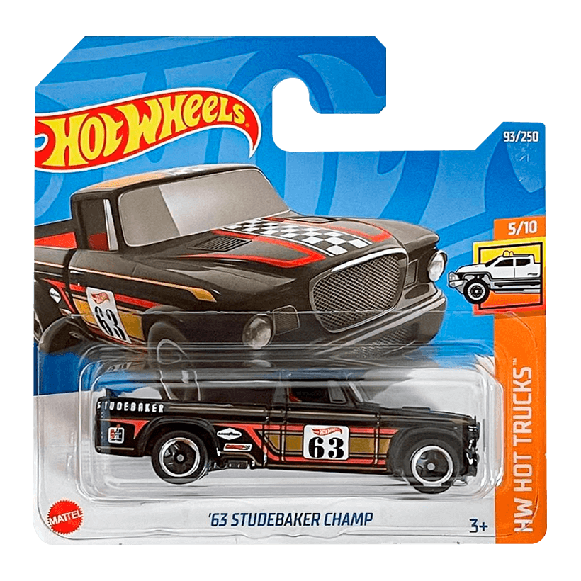 Машинка Базова Hot Wheels '63 Studebaker Champ Hot Trucks 1:64 HCT51 Black - Retromagaz