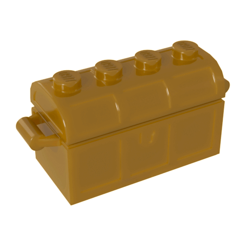 Ємність Lego Treasure Chest Bott Lid 2 x 4 x 2 4738ac01 4739a 4541393 6278470 4541394 6278473 Pearl Gold Б/У - Retromagaz