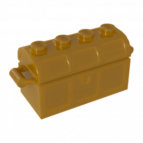 Ємність Lego Treasure Chest Bott Lid 2 x 4 x 2 4738a 4541393 6278470 4739a 4541394 6278473 Pearl Gold 2шт Б/У - Retromagaz