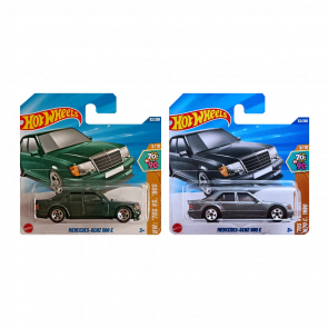 Набір Машинка Базова Hot Wheels Mercedes-Benz 500 E '70s vs. '90s 1:64 HYX02 Green  + Silver Набір Машинка Базова Hot Wheels Mercedes-Benz 500 E '70s vs. '90s 1:64 HYX02 Green  + Silver - Retromagaz