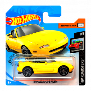 Машинка Базовая Hot Wheels '91 Mazda MX-5 Miata Roadsters 1:64 GHC71 Yellow - Retromagaz