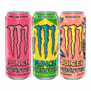 Набор Тропический Bundle (Напиток Энергетический Monster Energy Juice Rio Punch + Pipeline Punch + Juiced Monarch) - Retromagaz