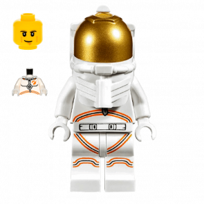 Фігурка Lego 973pb3553 Astronaut Male White Spacesuit with Orange Lines City Space Port cty1055 Б/У